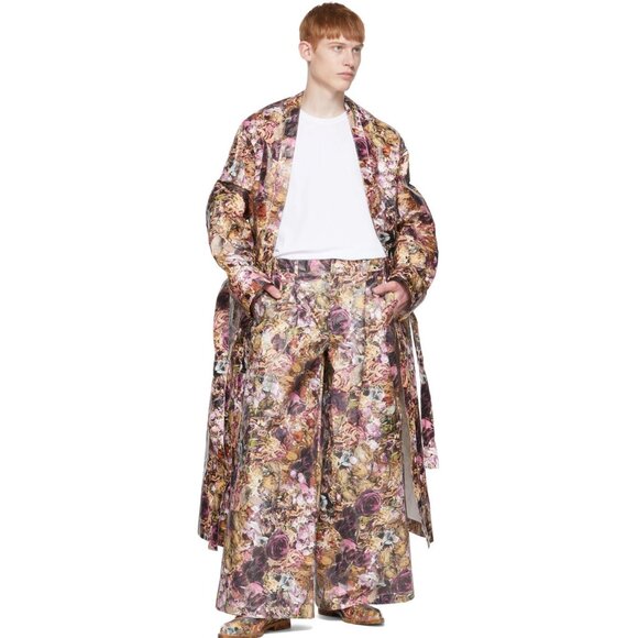 COMME DES GARÇONS HOMME DEUX Floral Jacron Coat - Picture 2 of 10